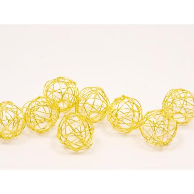 Lot de 12 boules de décoration en métal or