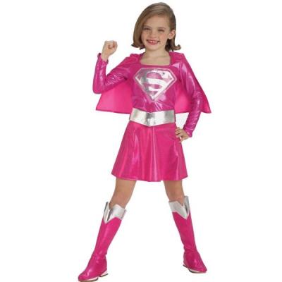 Costume de Supergirl rose fille - 5-7 ans