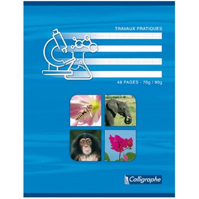 Calligraphe Un Cahier de Travaux Pratiques une Marque de Clairefontaine 17x22 cm 48 Pages Grands Carreaux 70 g et Unies Blanches 90 g Couvertures Carte Couleur Aléatoire
