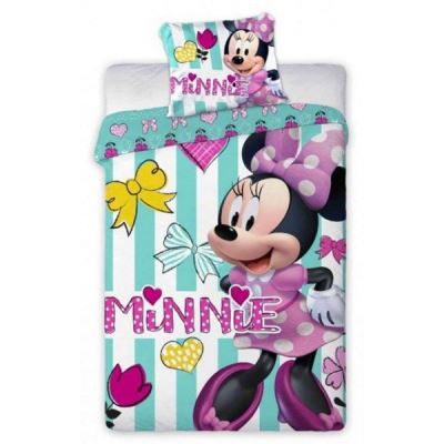Minnie Disney Heart - Parure de Lit bébé - Housse de Couette Coton