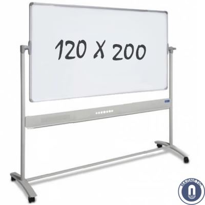 Tableau blanc mobile - double face - magnétique - 120x200cm