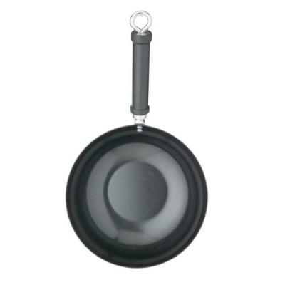 KitchenCraft Carbon Steel 26.5cm Non-Stick Wok in Dark Grey
