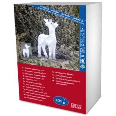 KONSTSMIDE 6152-203 RENNE ACRYLIQUE 40 LED + CÂBLE BLANC 24 V