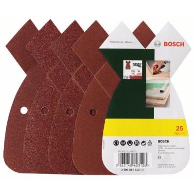 Bosch 2607017113 Set De 25 Abrasifs Pour Ponceuse Mouse Grains 80/120/180