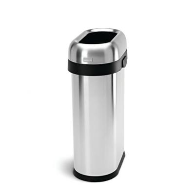 Poubelle étroite ouverte 50L en inox brossé CW1467 Slim open can
