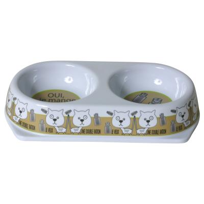 Gamelle Double Mélaminée pour Chat - 2x180ml