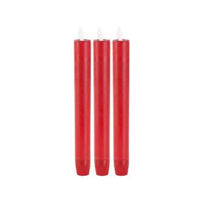 Lot de 3 chandelles à LED avec flamme vacillante et télécommande - Rouge