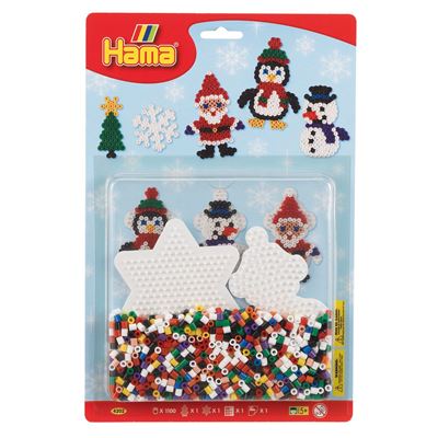 Hama 4202 - Midi Blister Gm - Pt PLQ étoile et Pingouin + Perles