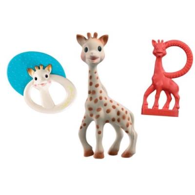 Set de naissance sophie la girafe avec hochet et anneau de dentition vulli