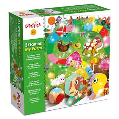 Lisciani - 46768 - puzzle classique - ludattica - 3 jeu en 1 - la ferme - 24 pièces
