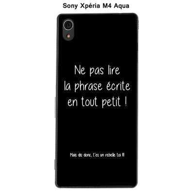 Coque Citation Blanc fond noir-3 pour Sony Xpéria M4 Aqua