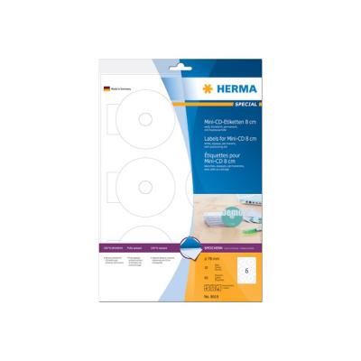 HERMA Special - permanent zelfklevende matte ondoorzichtige papieren CD/DVD-etiketten - 60 etiket(ten)