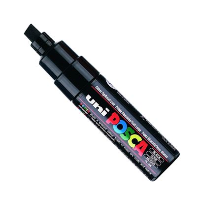 Marqueur posca pc8k large biseautée noir (x6) - posca