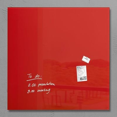 Sigel SI-GL202 Panneau magnétique en verre XL Artverum 1000x1000x18mm Rouge
