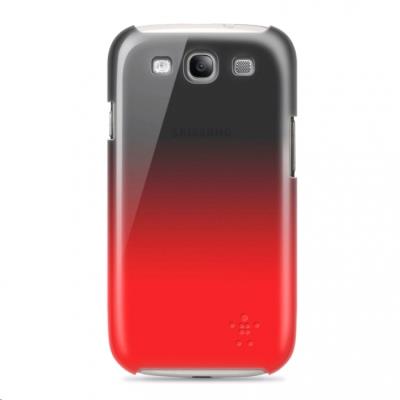Housse etui coque compatible Samsung Galaxy S3 I9300 Belkin rouge et noire ultra-fine