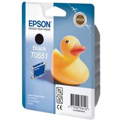 cartouches d'encre Epson T0551 original C13T05514010 Noir 8 ml pour Epson C13T05514010