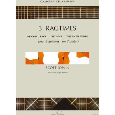 Partitions classique LEMOINE JOPLIN SCOTT - RAGTIMES (3) - 2 GUITARES Guitare