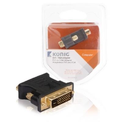 Adaptateur Dvi Vers Vga, Dvi-I Mâle Vers Vga Femelle, 1 Pce, Gris König