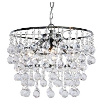 NINO LEUCHTEN 33440306 LUSTRE LONDON À 3 AMPOULES AVEC SUSPENSIONS EN ACRYLIQUE CHROMÉ HAUTEUR 40 CM