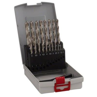 Bosch 2609255132 Set De 19 Forets à Métaux Rectifiés Hss Diamètres 1/1,5/2/2,5/3/3,5/4/4,5/5,5/6/6,5/7/7,5/8/8,5/9/9,5/10 Mm