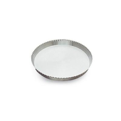 Tourtière ronde cannelée en aluminium - Fond fixe : 32 cm