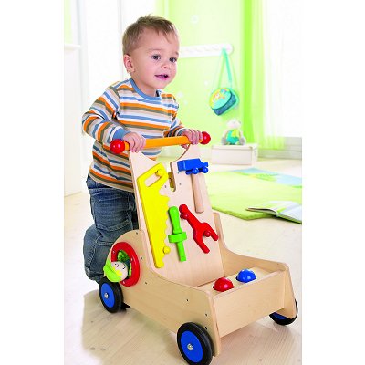 Haba - Jouet à pousser - Véhicule pour premier pas : Lutin Bricoleur