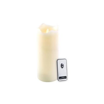 Bougie télécommandée à LED scintillante, cire véritable (22,5 cm)