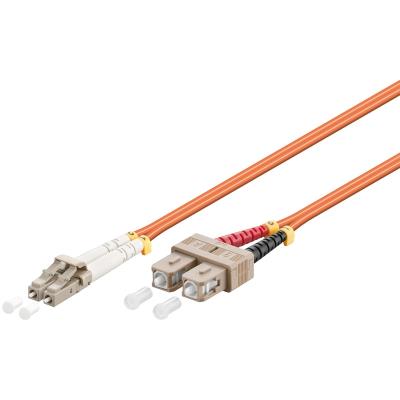 Goobay om2 câble patch à fibre optique duplex lc sc orange 0,5 m