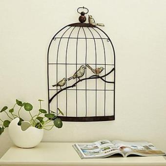 Décoration Murale De Style Rustique En Forme Cage à Oiseau