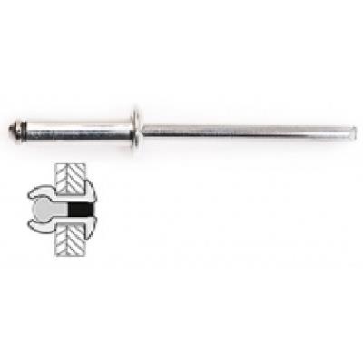 Techman - 50 rivets alu / alu à tête plate Ø 4 x 12 mm