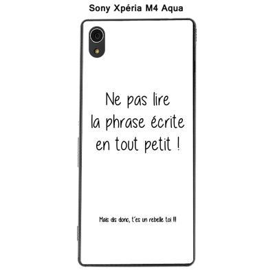 Coque Citation Noir fond blanc-3 pour Sony Xpéria M4 Aqua