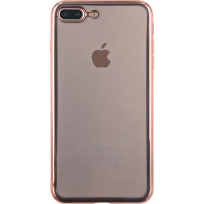 Coque semi-rigide transparente et contour métal rose pour iPhone 7 Plus