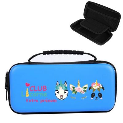 Etui pochette Switch LITE bleu personnalisee prenom club licorne panda lama