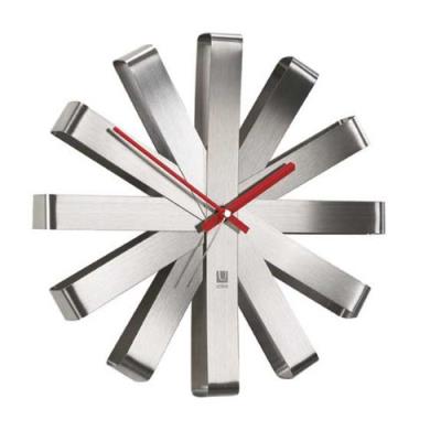 Umbra Ribbon horloge murale acier brossé nickel 30 cm