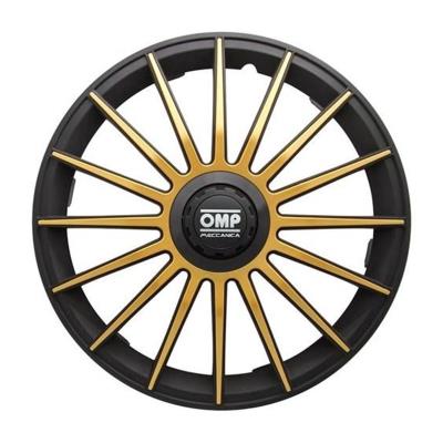 Omp 4 enjoliveurs 15 pouces noir et or