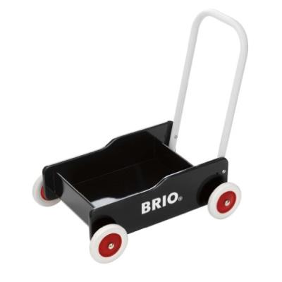 Brio jouet premier age en bois - chariot de marche - bois laqué noir