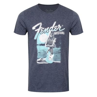 Fender T-Shirt Mustang Girl Homme BleuL