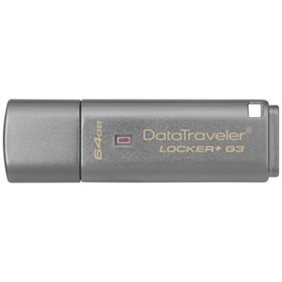 Kingston DataTraveler Locker+ G3 Clé USB 3.0 Sécurisée avec Cryptage Matériel et Option Sauvegarde USBtoCloud, 64 Go