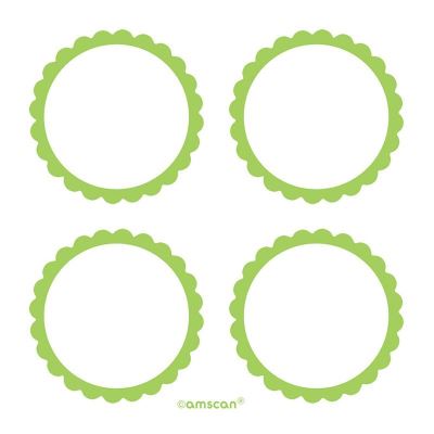 20 stickers marque-nom vert