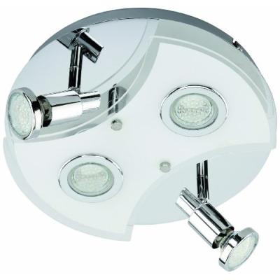briloner leuchten 3528-048 plafonnier led super living avec 4 ampoules gu10 chromé