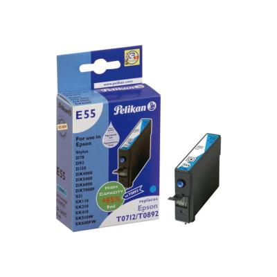 Pelikan E55 - cyaan - inktcartridge (alternative for: Epson T0712)