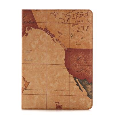 Etui en PU World Map pour IPAD Air 2- Marron