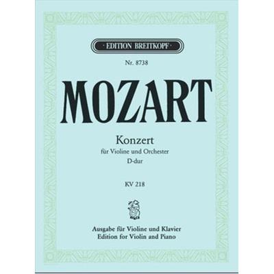 Partitions classique EDITION BREITKOPF MOZART W.A. - CONCERTO POUR VIOLON EN RE MAJEUR KV 218 - VIOLON, PIANO Violon