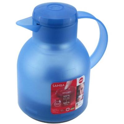 EMSA 505124 SAMBA PICHET ISOTHERME QUICK PRESS BLEU CLAIR TRANSLUCIDE 1,0 L