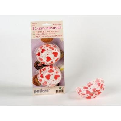 patisse 1724 cupcake en papier sulfurise coeurs rouge 5 cm