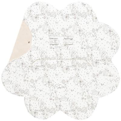 Wallaboo babynomade couverture enveloppante leaf, douce et élegante. daim microfibre extra douce - ecru