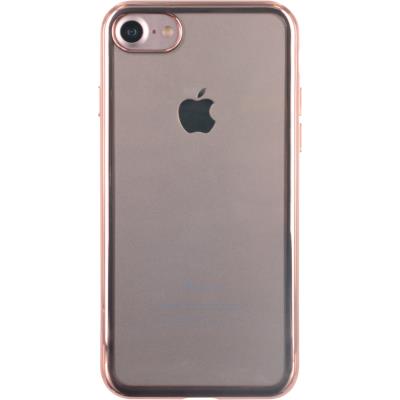 Coque semi-rigide transparente et contour métal rose pour iPhone 7