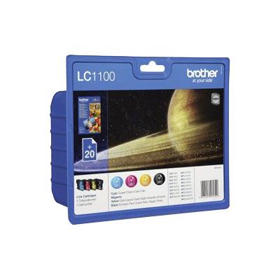 Brother LC1100VB1P - 1 - zwart, geel, cyaan, magenta - printcartridge / papierpakket