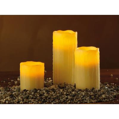 3 Bougies à LED en cire avec télécommande