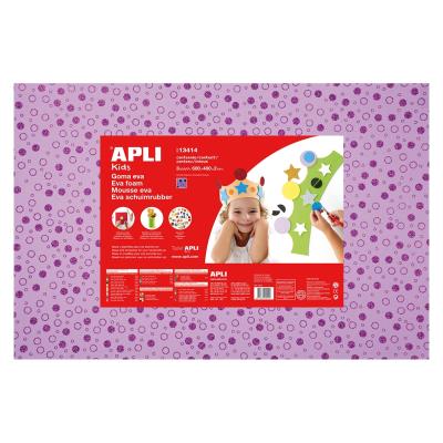 Mousse EVA thermoformable 40x60 cm - Rond lilas - 3 feuil. - APLI AGIPA